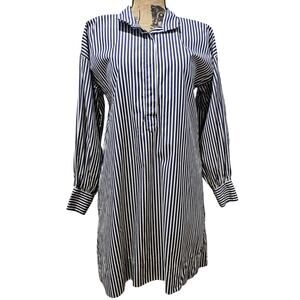 Ann Mashburn Shirt Dress, Striped, Blue White Yellow, Button Front, New Sz S